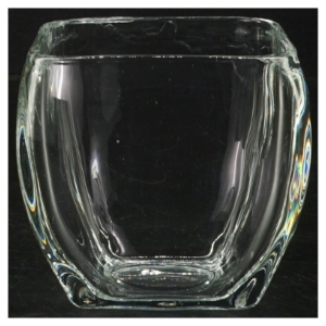 Glasvase (str. H. 9,5 cm. b. 10 cm)