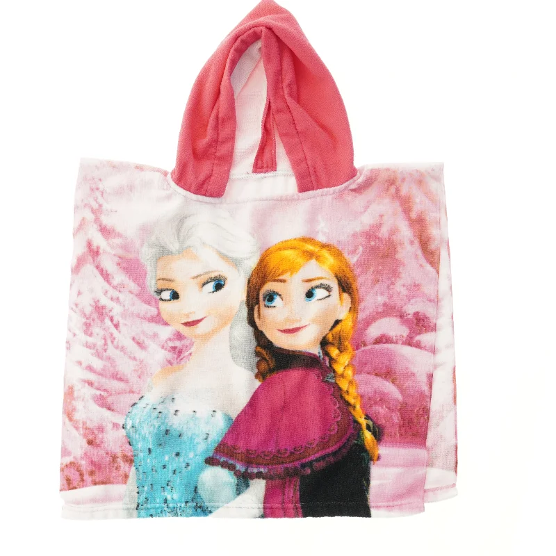 Frozen lyserød håndklædeponcho - Elsa og Anna (str. 69x50 cm)