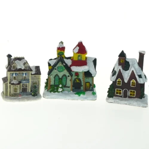 Julelandsby led lys huse fra Zebra As (str. 12x8,5x12,5 cm)