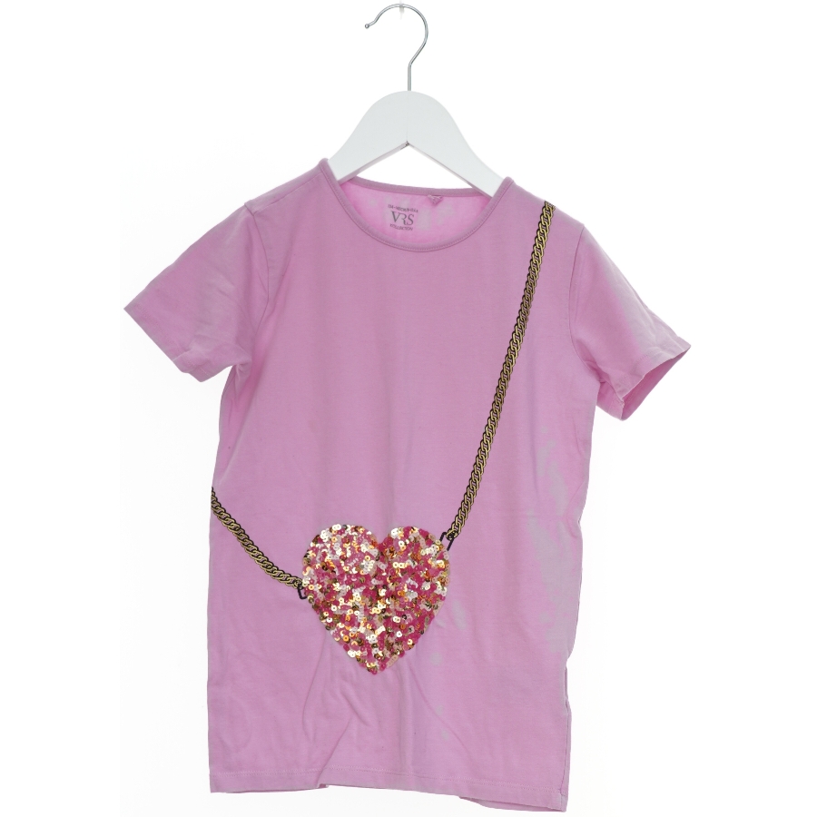 Børne t-shirt i str. 134 med hjerte og palietter fra VRS 