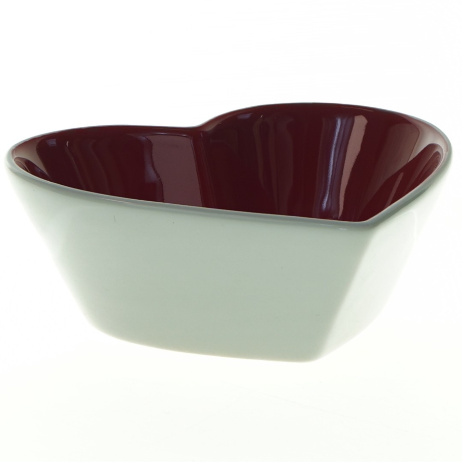 Hjerteformet dual-farvet skål fra Sagaform (str. 13 x. 11 cm)