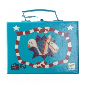 Ludo brætspil i kuffert fra Djeco (str. 6x20x14 cm)