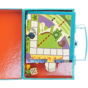 Ludo brætspil i kuffert fra Djeco (str. 6x20x14 cm)