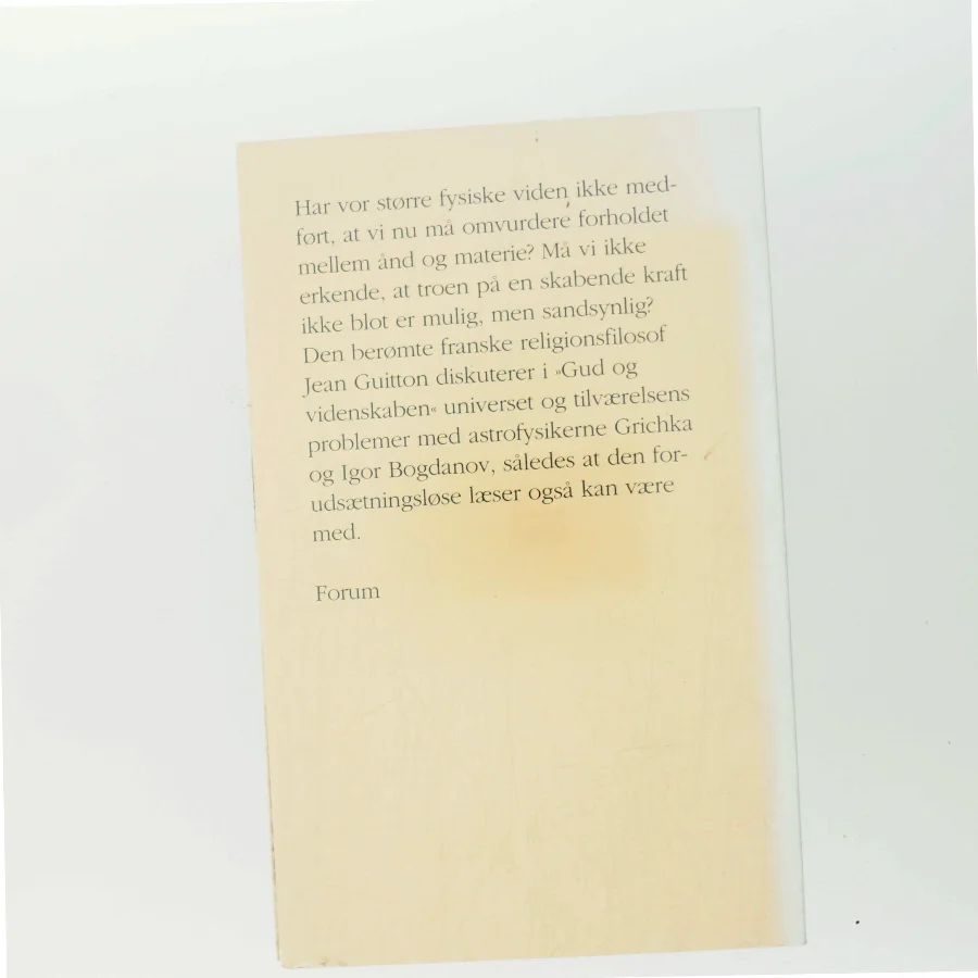 Gud og videnskaben af Jean Guitton (Bog)