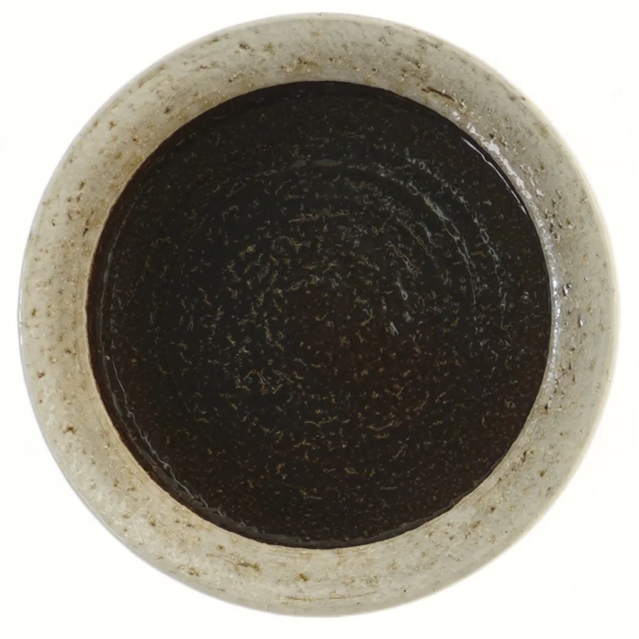 Keramisk rund brunt fad fra Søholm Stentøj (str. Ø 19 cm)