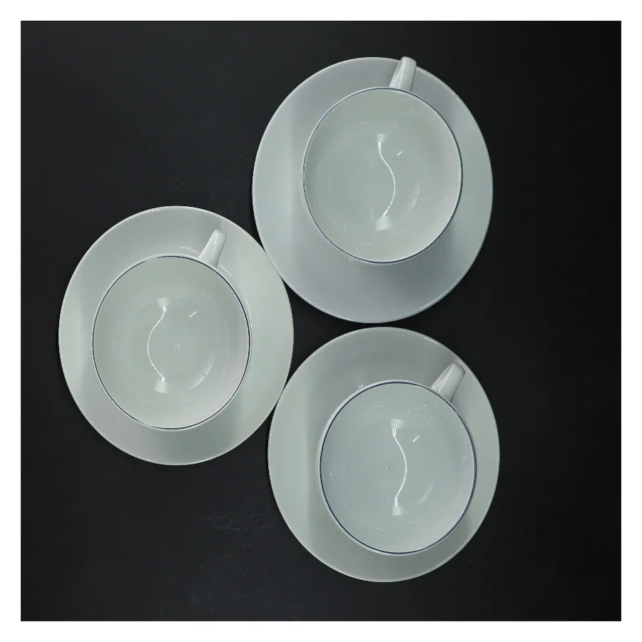 3 par thekopper “ blå kant “ royal copenhagen 