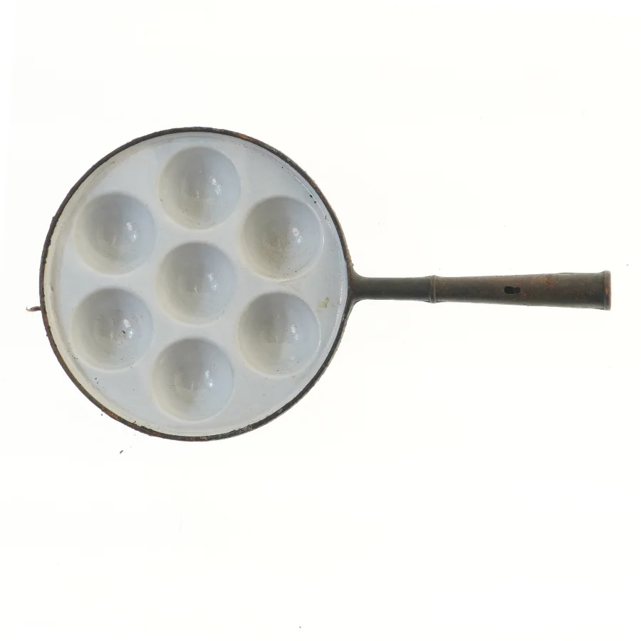 Vintage æbleskivepande (str. Ø 24,5 cm)