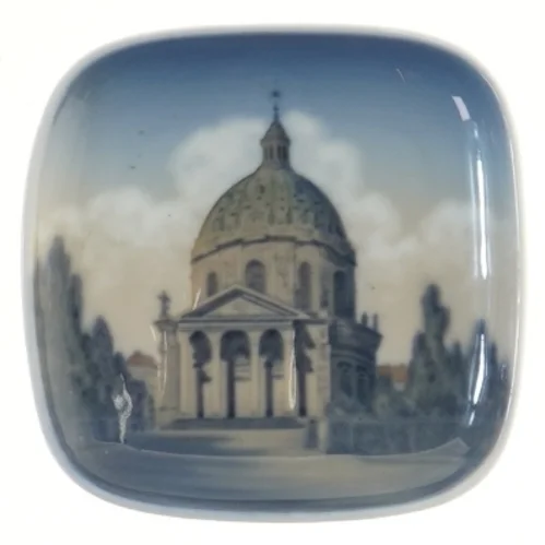 askebæger/  med Marmorkirken motiv fra Royal Copenhagen (str. 13x13 cm)