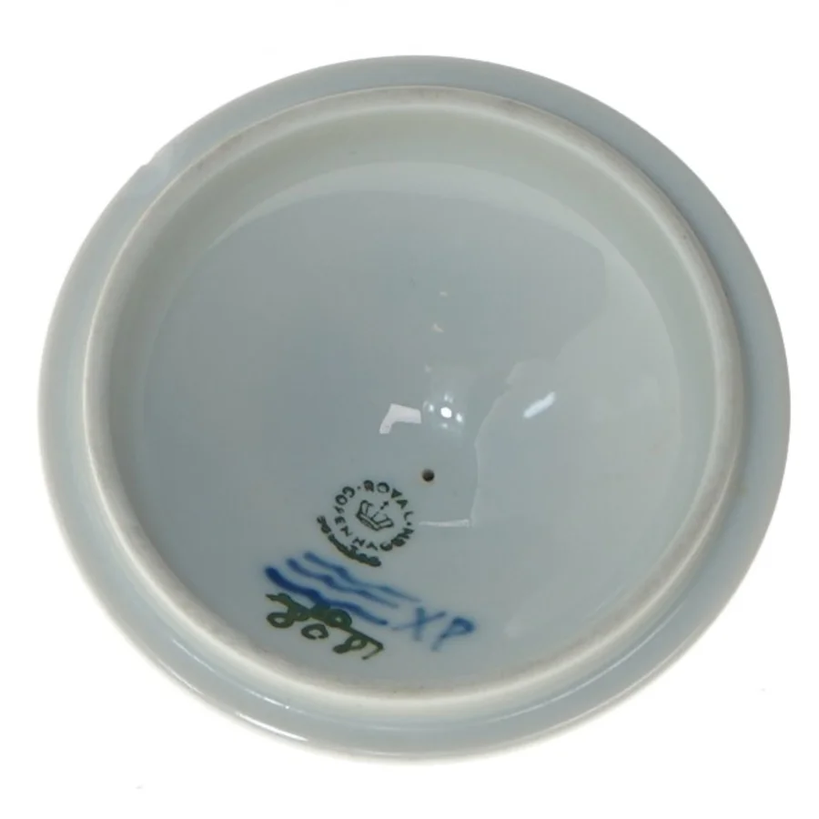 Porcelænslåg med blomstermotiv fra Royal Copenhagen (str. 9,5 cm)