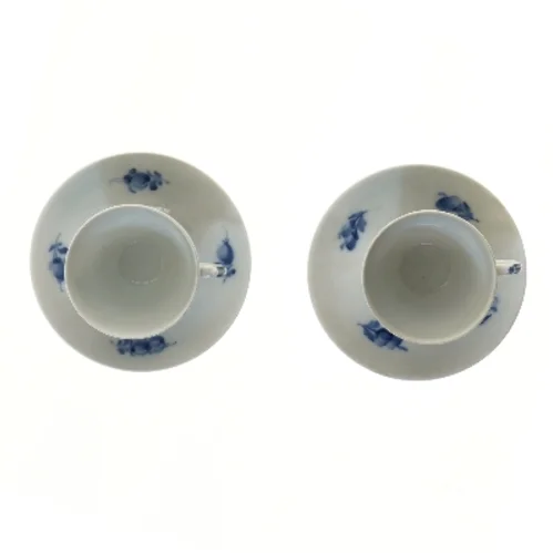 2 par  blå blomst kopper fra Royal Copenhagen (str. Ø 8,5 & 14,5 cm)