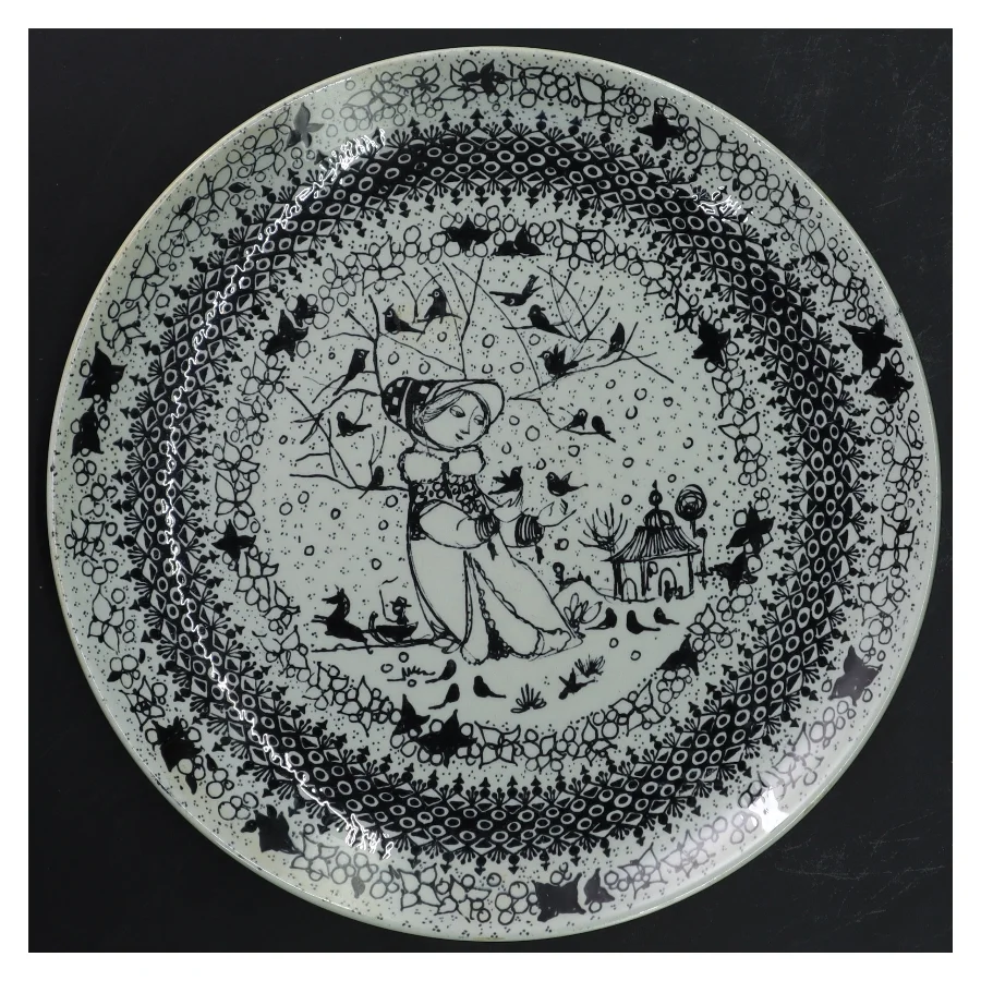 Bjørn Wiinblad tallerken / platte  vintermotiv fra Nymolle (str. Ø 22 cm)