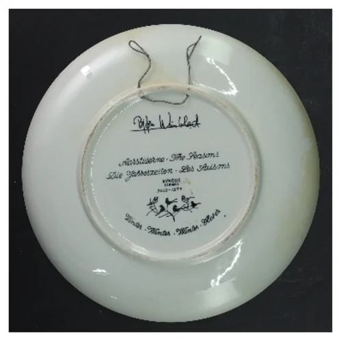 Bjørn Wiinblad tallerken / platte  vintermotiv fra Nymolle (str. Ø 22 cm)