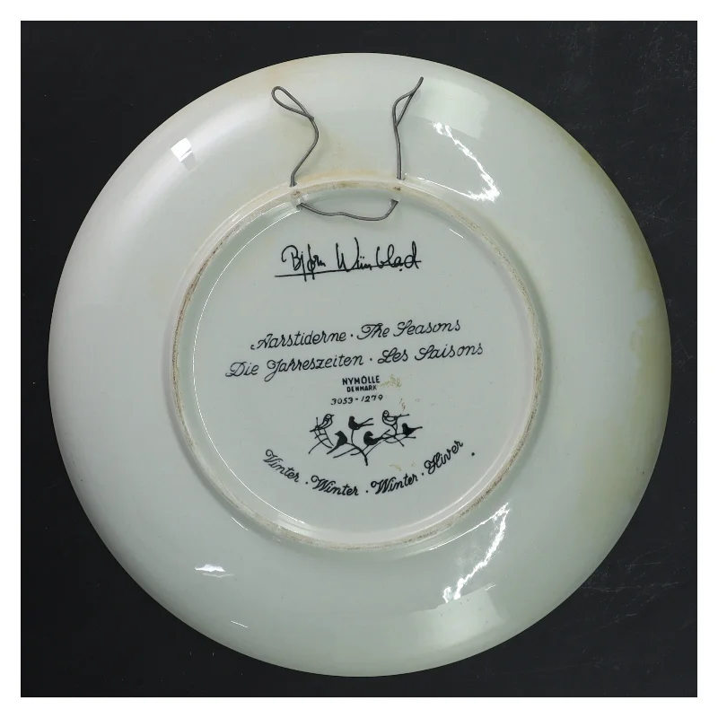 Bjørn Wiinblad tallerken / platte  vintermotiv fra Nymolle (str. Ø 22 cm)