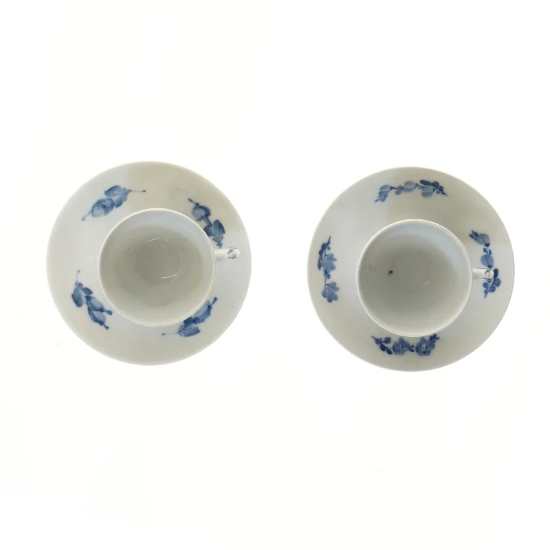 2 par Blå blomst kopper  fra Royal Copenhagen (str. Ø 8 & 14,5 cm)