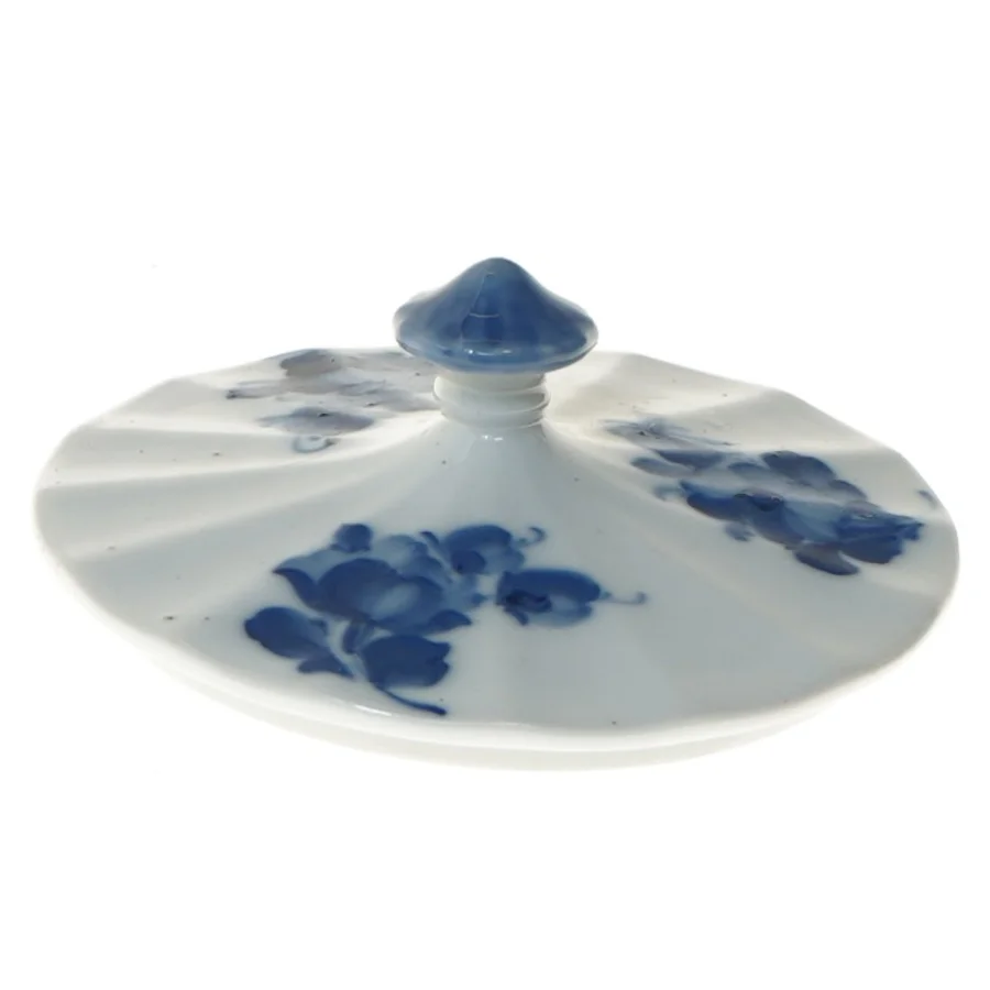 Porcelæns låg med blåt blomstermønster fra Royal Copenhagen (str. 11,5 cm)