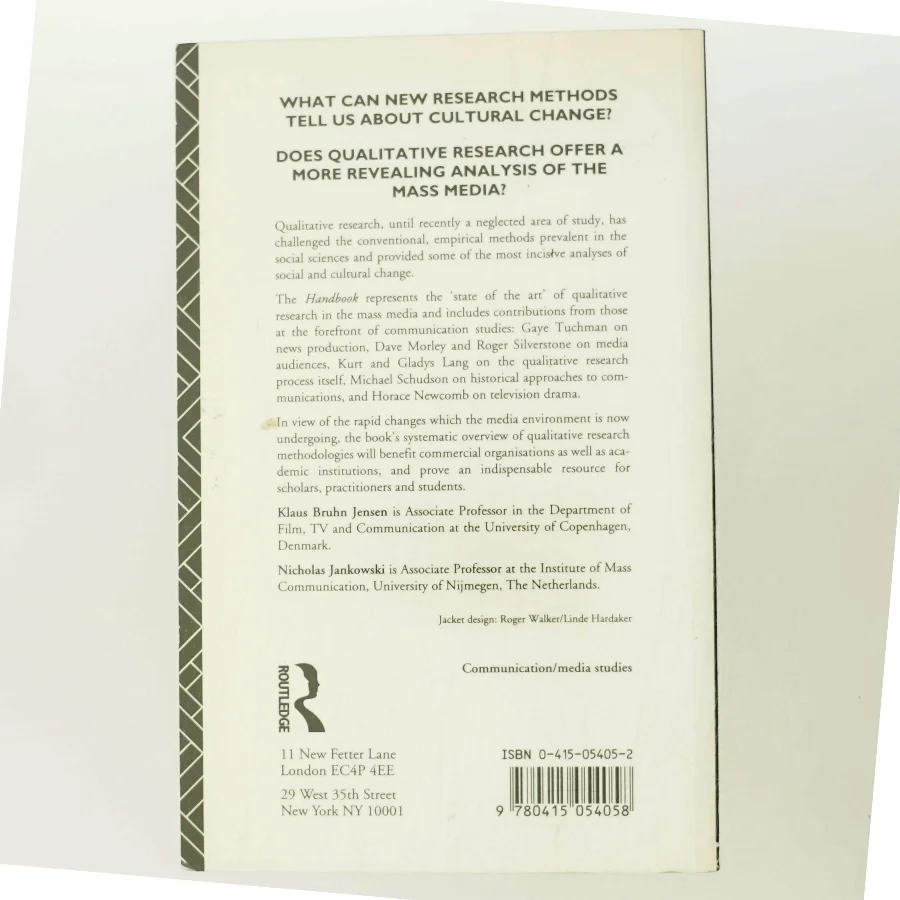A Handbook of qualitative methodologies for mass communication research (Bog)