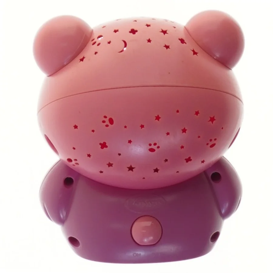Rosa bjørn projektor natlampe (str. 12 cm)