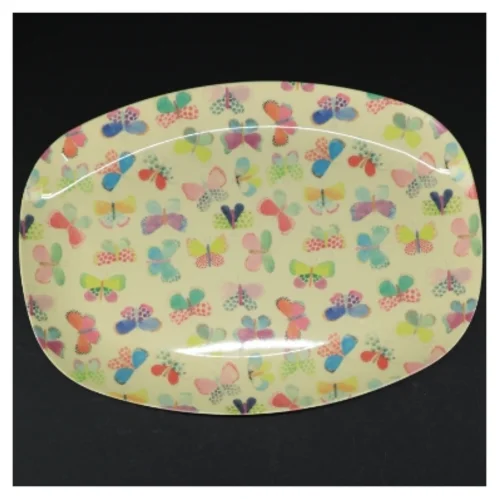 RICE tallerken med sommerfugletryk fra Rice (str. 30 x 21 cm)