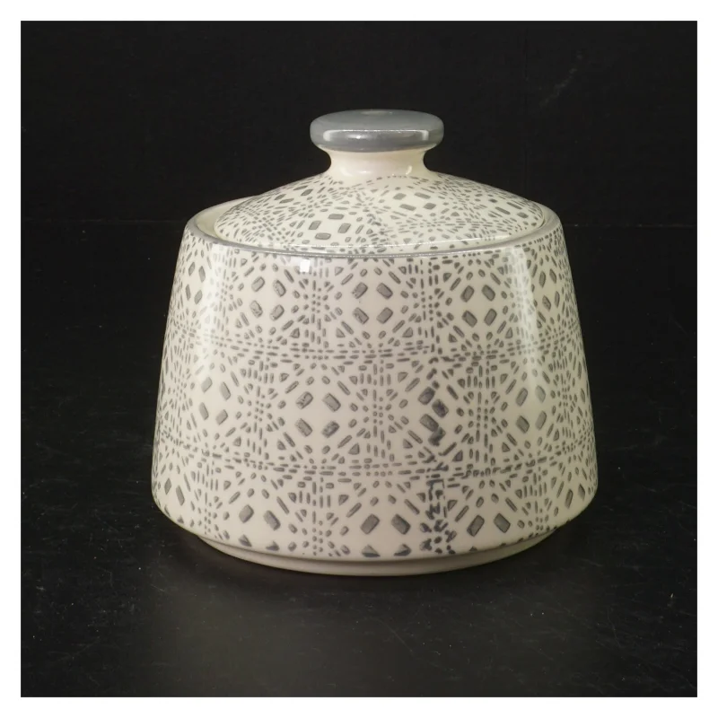 Keramik opbevaringskrukke med låg fra Bloomingville (str. H. 11,5 cm. ø. 12 cm)