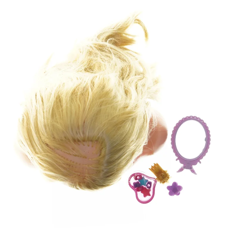 Frisørdukkehoved med tilbehør (str. 28 cm)