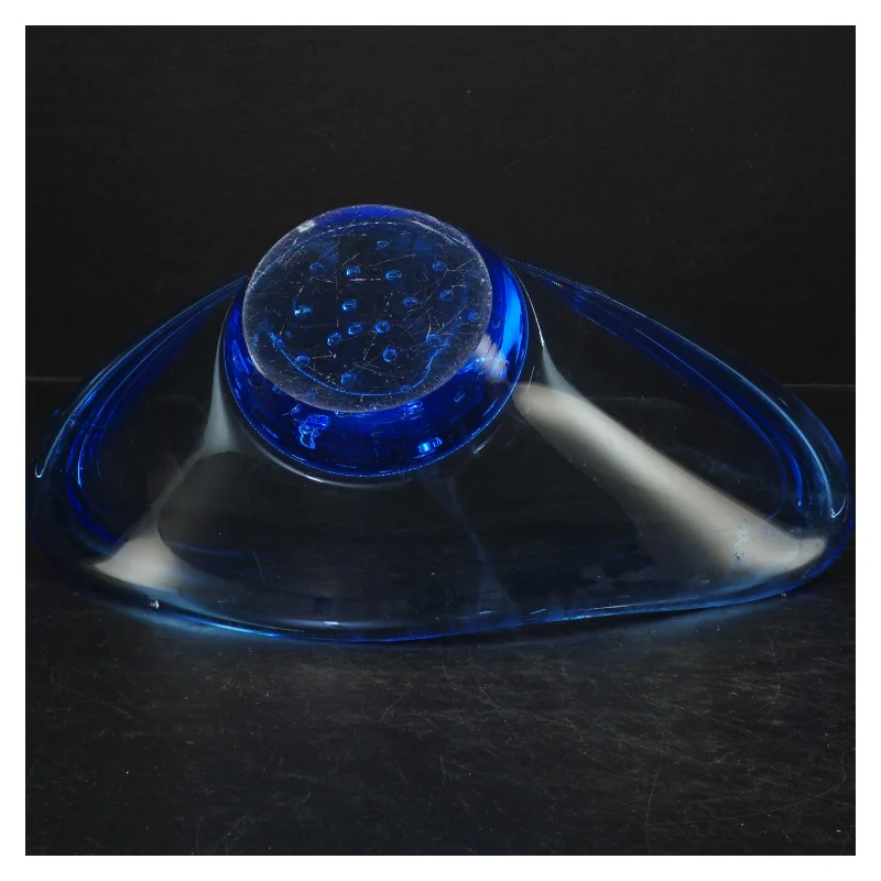 Blå glasskål (str. 27 cm)