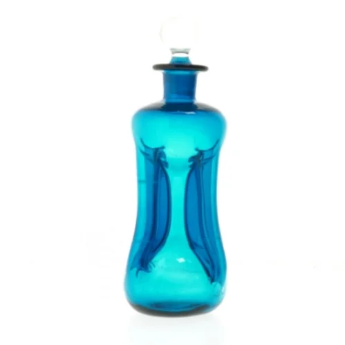 Blåt glas karaffel (str. 25 cm)