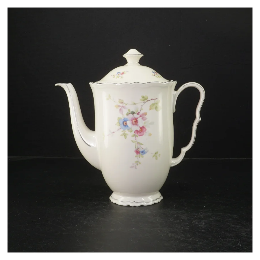 Porcelæn te-kande med blomstermotiv fra Epiag (str. 22 cm)