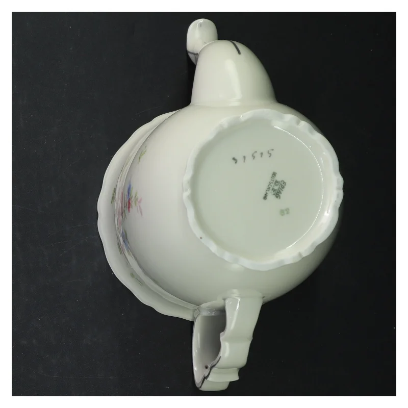 Porcelæn te-kande med blomstermotiv fra Epiag (str. 22 cm)