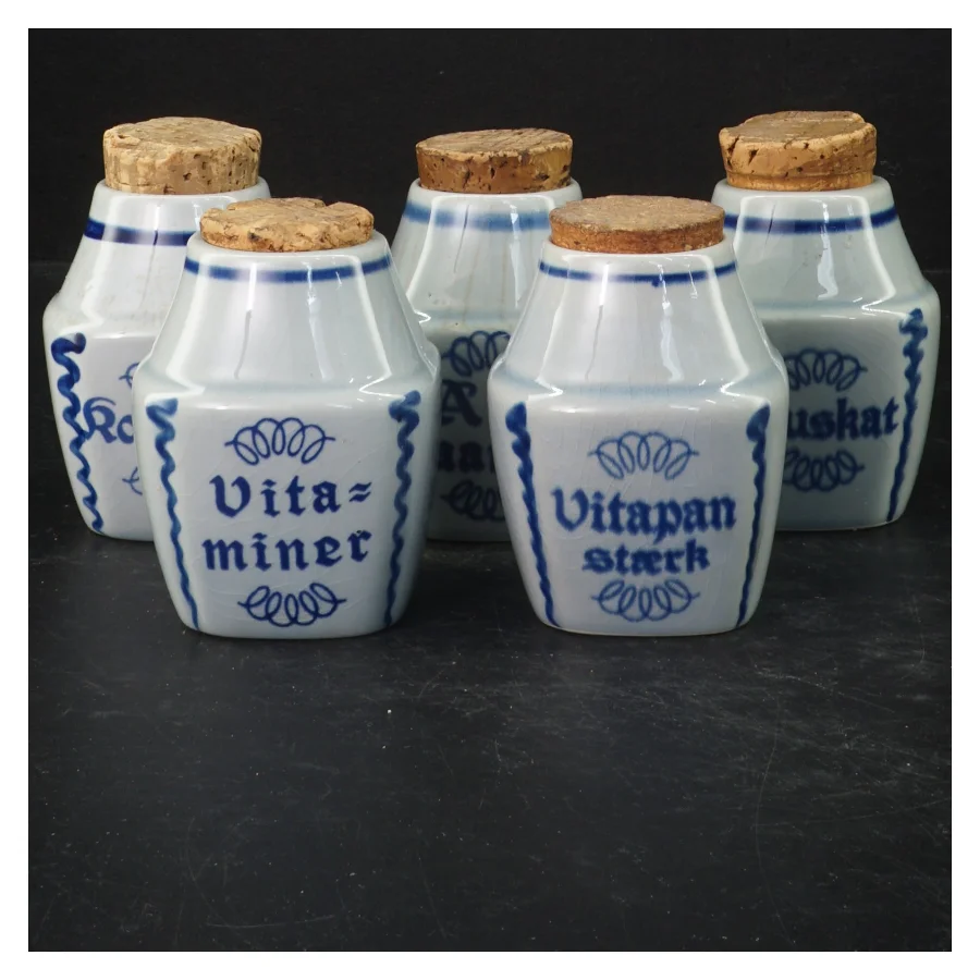 Krydderi beholdere fra Søholm (str. 9 cm 5 styk)