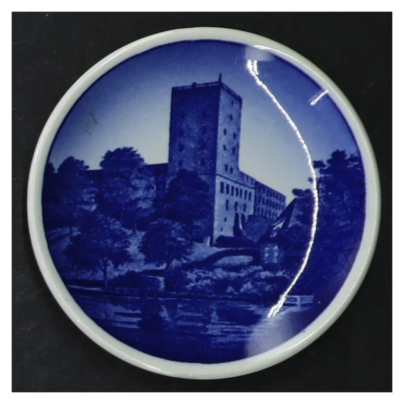 Blå-og-hvid vægplade fra Svendborg Havn, Royal Copenhagen (str. 8 cm. 5 stykker)