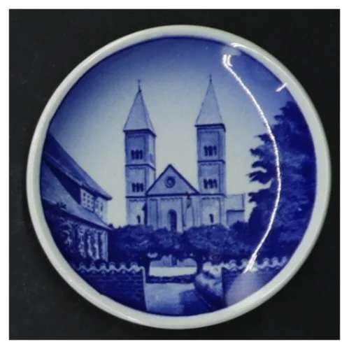 Blå-og-hvid vægplade fra Svendborg Havn, Royal Copenhagen (str. 8 cm. 5 stykker)