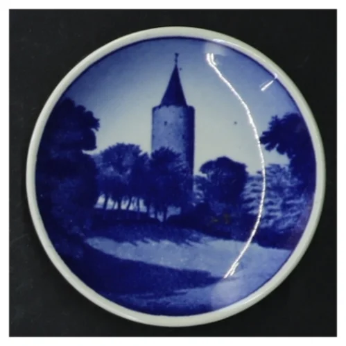 Blå-og-hvid vægplade fra Svendborg Havn, Royal Copenhagen (str. 8 cm. 5 stykker)