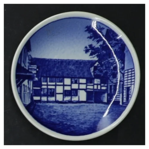 Blå-og-hvid vægplade fra Svendborg Havn, Royal Copenhagen (str. 8 cm. 5 stykker)