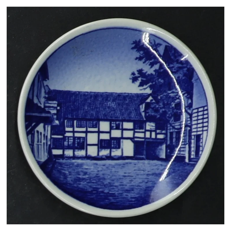 Blå-og-hvid vægplade fra Svendborg Havn, Royal Copenhagen (str. 8 cm. 5 stykker)