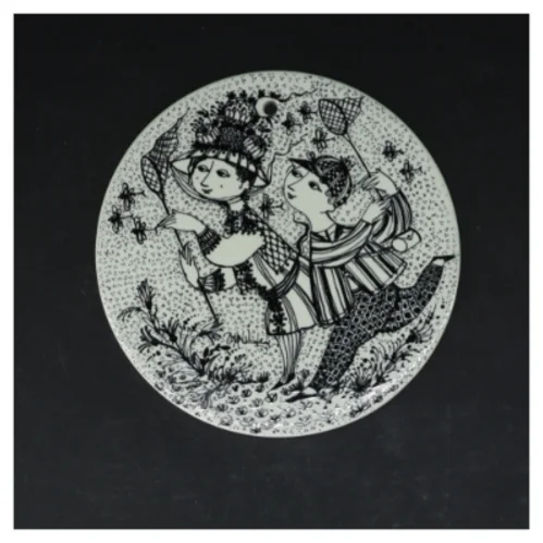 Dekorative platter med illustrationer, Bjørn Wiinblad fra Nymølle (str. 4 styk. ø. 15 cm)