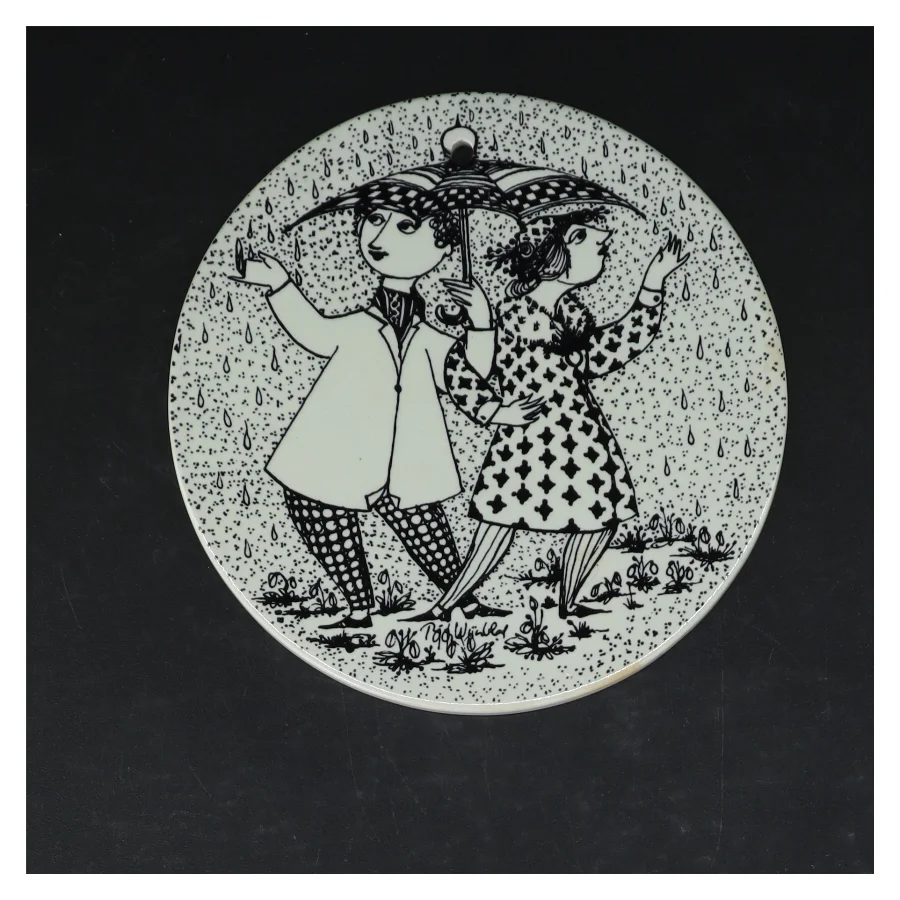 Dekorative platter med illustrationer, Bjørn Wiinblad fra Nymølle (str. 4 styk. ø. 15 cm)