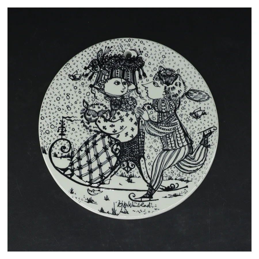 Dekorative platter med illustrationer, Bjørn Wiinblad fra Nymølle (str. 4 styk. ø. 15 cm)