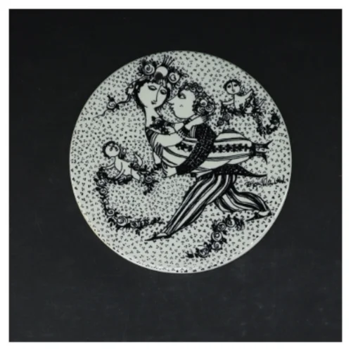 Dekorative platter med illustrationer, Bjørn Wiinblad fra Nymølle (str. 4 styk. ø. 15 cm)