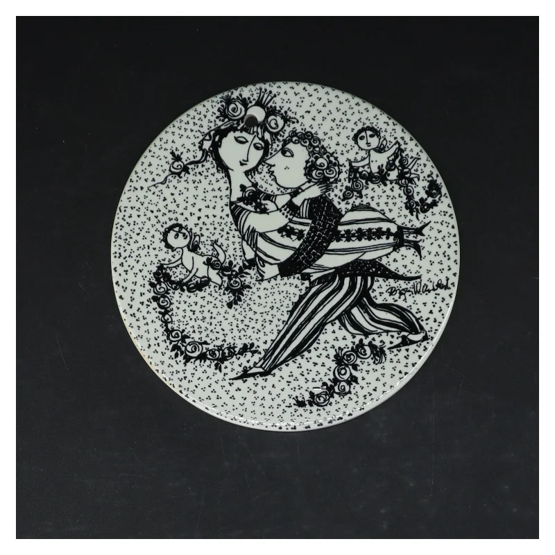 Dekorative platter med illustrationer, Bjørn Wiinblad fra Nymølle (str. 4 styk. ø. 15 cm)