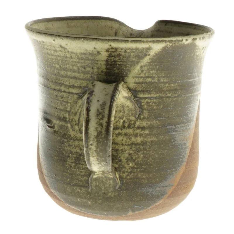 Keramisk kande med trekant mønster (str. Ø 13 cm længde 13 cm)