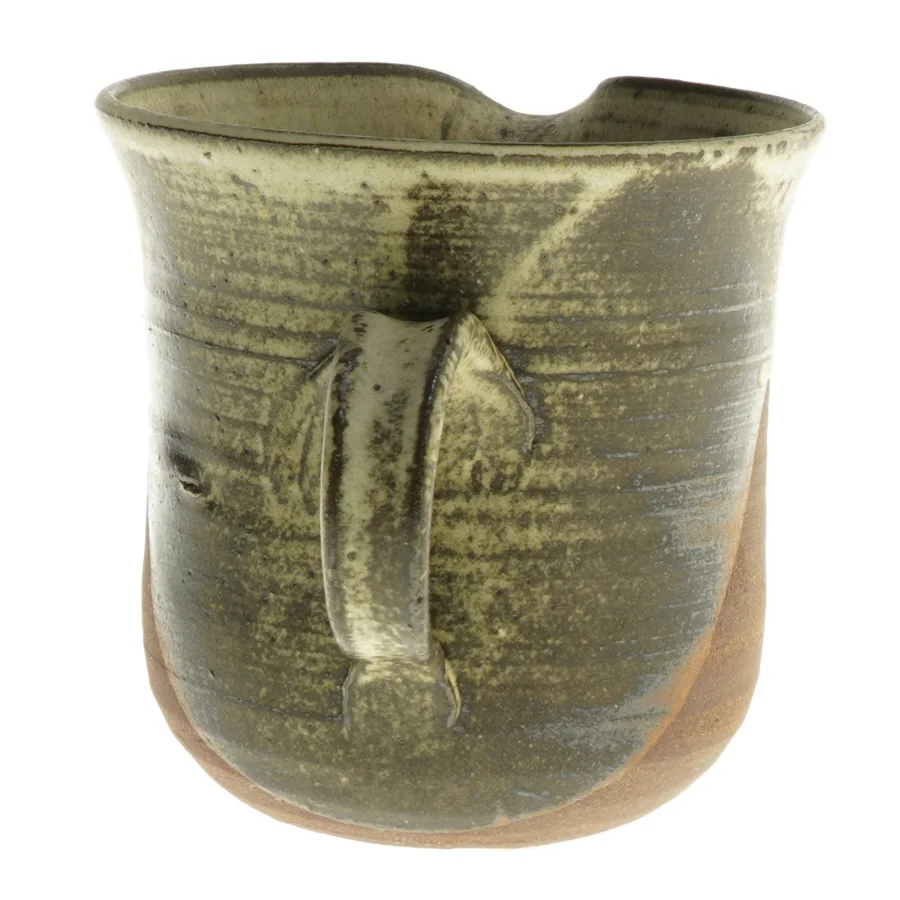 Keramisk kande med trekant mønster (str. Ø 13 cm længde 13 cm)