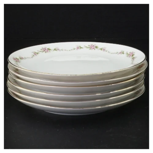 Vintage Porcelænstallerkener med blomstermotiv fra Benedikte (str. Diameter 17 og en halv cm)