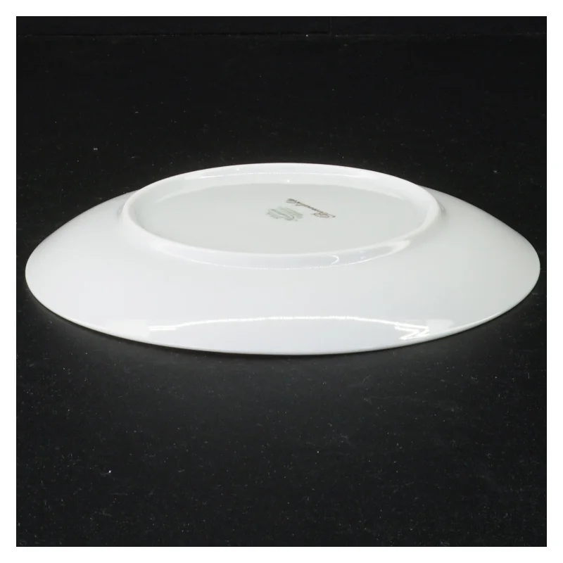 Porcelænstallerkener med blomsterkant fra Benedikte (str. Diameter 17 og en halv cm)