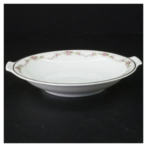 Hvidt porcelænsfad fra Benedikte (str. Diameter 19 cm)