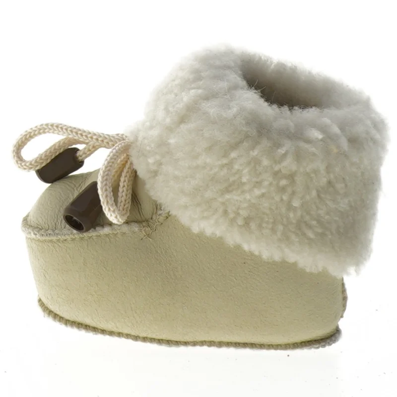 Helt nye babysko i skind med pels (str. længde, 11 cm)