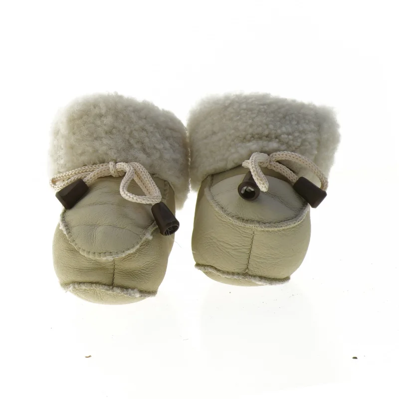 Helt nye babysko i skind med pels (str. længde, 11 cm)