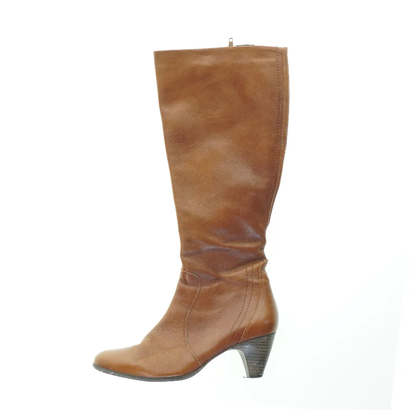 Brune læderstøvler (str. 39 cm)