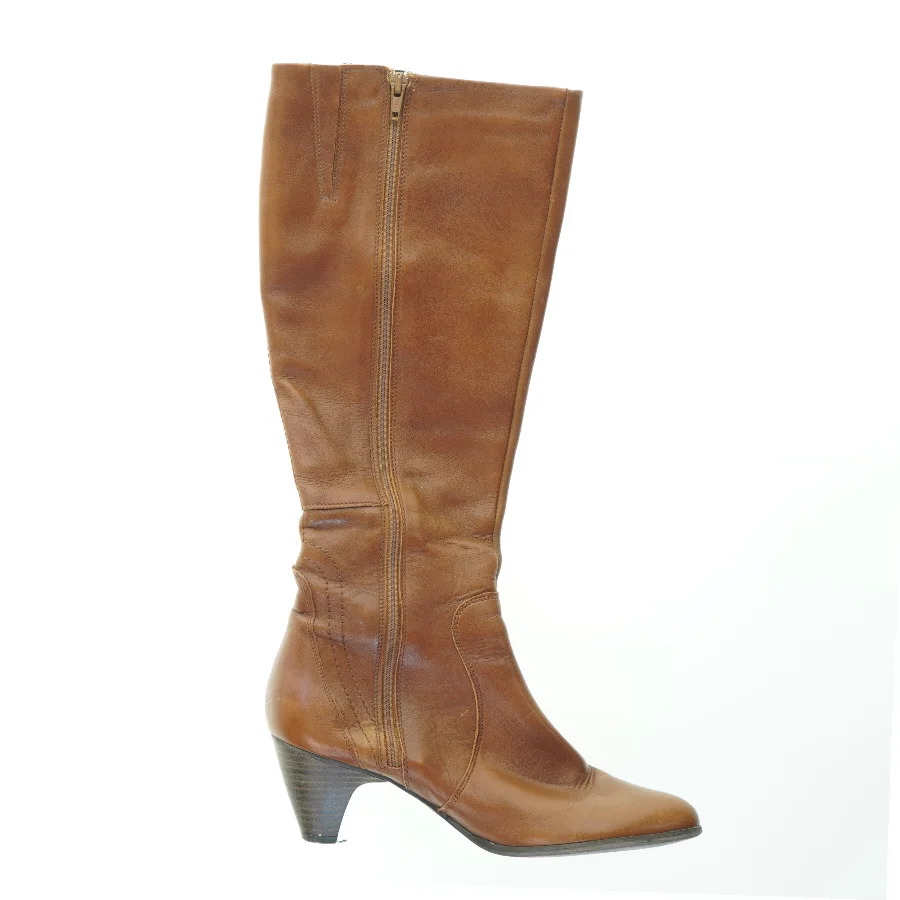Brune læderstøvler (str. 39 cm)