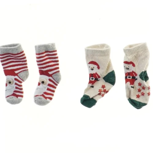 Børnestrømper med julemotiver (str. 2 stk fod 11 cm)