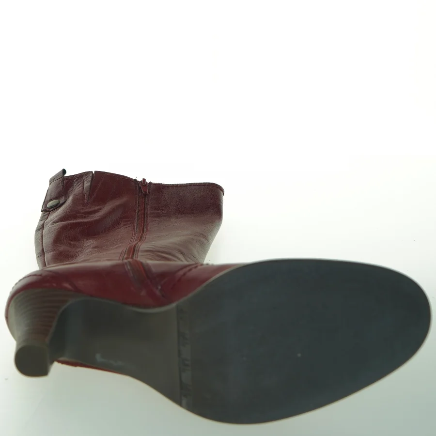 Billi Bi-støvler i rød læder (str. 39 )